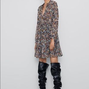 Zara floral print above the knee dress